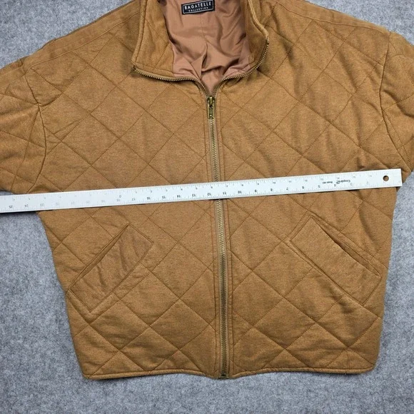 Bagatelle Jacket Womens 2 Brown Quilted Bomber Full Zip Tan Wash - Picture 6 of 9